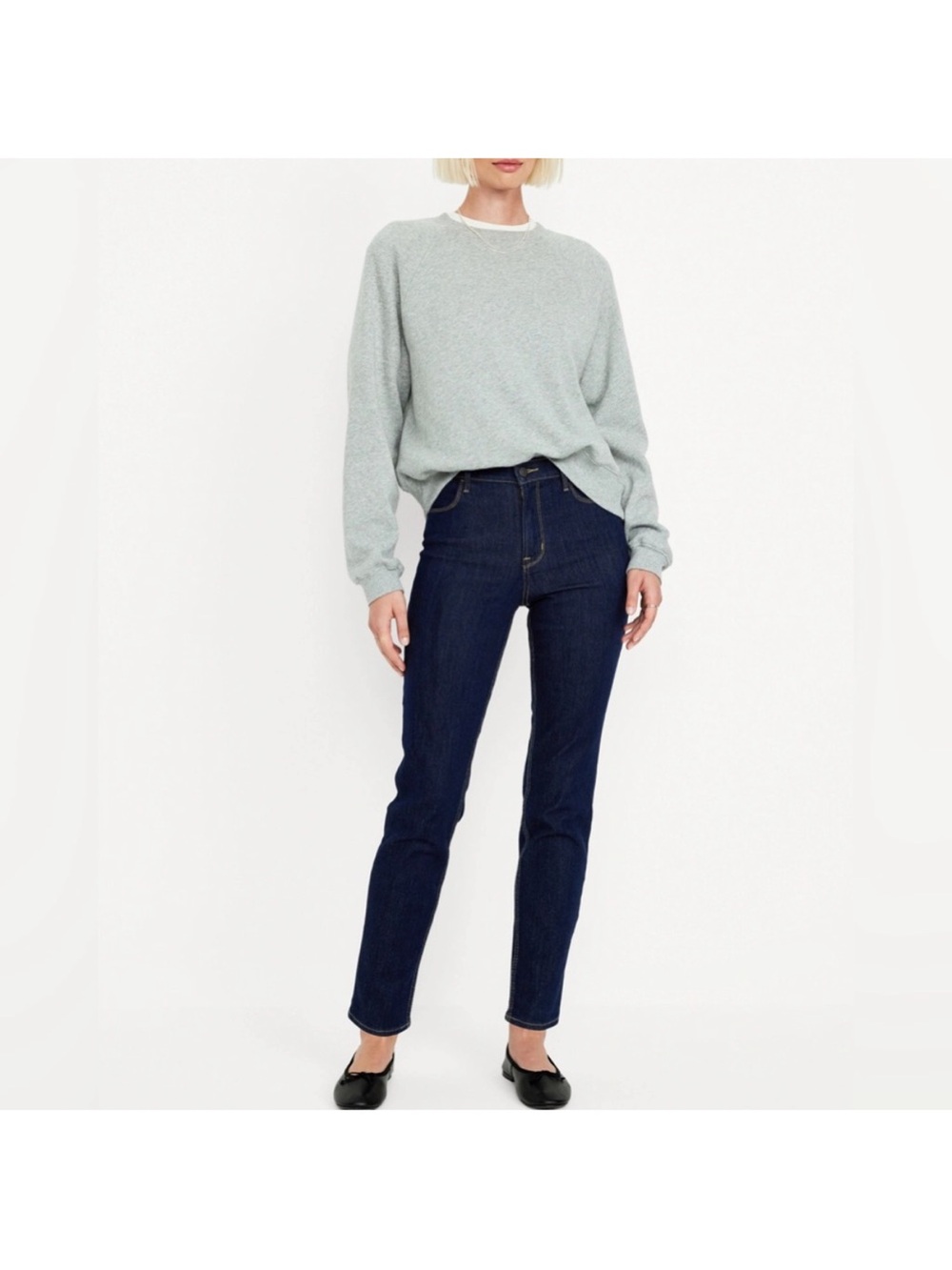Old Navy WOW Regular Fit High Rise Straight Leg Dark Wash Jeans